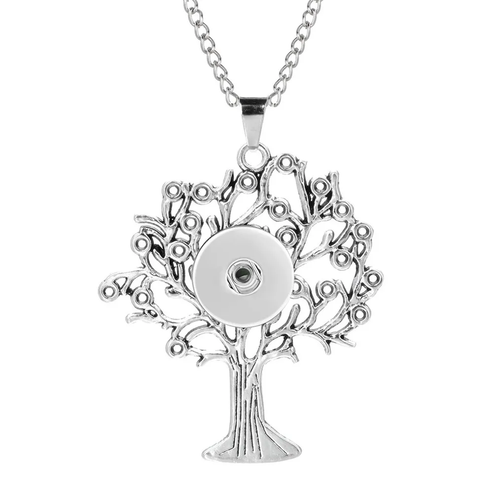 Модные ювелирные украшения 18 мм оснастка ожерелье Древо жизни DIY кулон с кнопкой