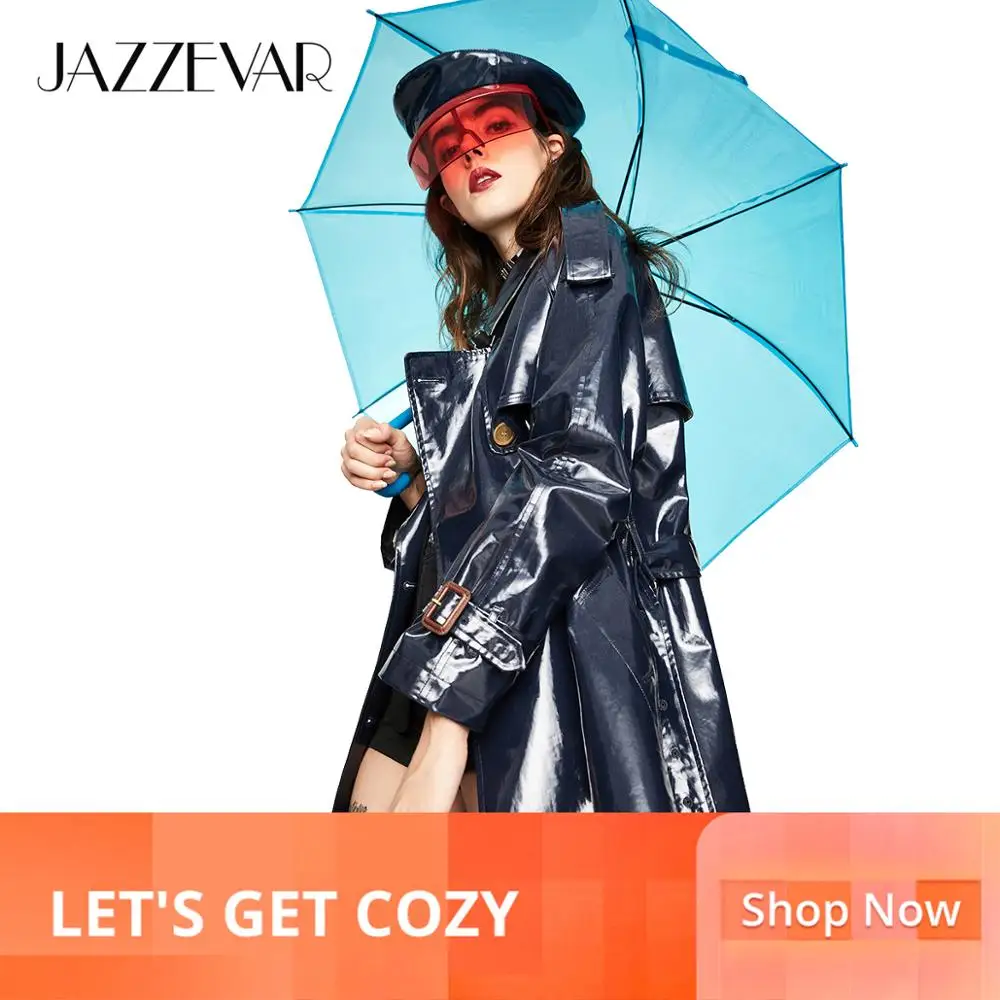 JAZZEVAR 2019 Новый осенний уличный плащ женский водонепроницаемый ТПУ длинный