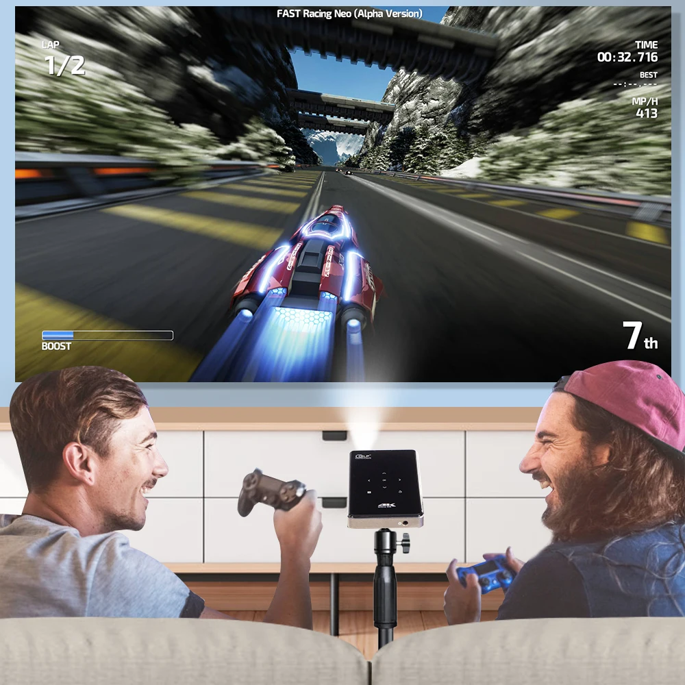Big Promo PL4es Vivicine prend en charge le Mini projecteur 4 K, batterie 4000 mAh, prend en charge le projecteur vidéo de projecteur Mobile portable Miracast Airplay