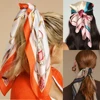 Molans 2022 Square Silk Scarf Headband for Women Fashion Print Hair Ties Hair Band Hand Kerchief Bandana Shawl Hair Accessories ► Photo 2/6