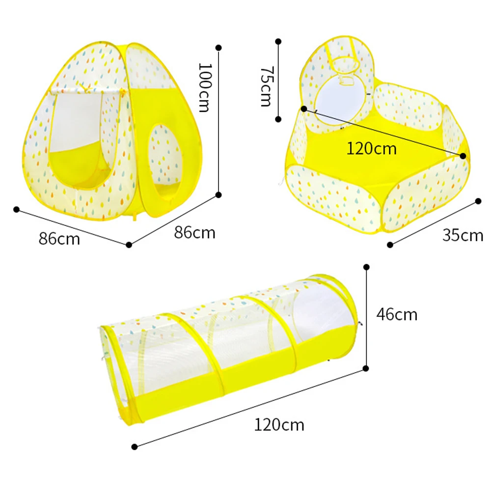 Детская 3 в 1 Игровая палатка Детские игрушки для детей шатер шар бассейн детский игровой домик Игровая палатка ползающий туннель детская палатка