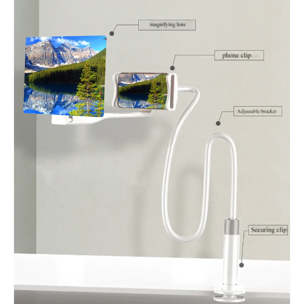 попсокет Universal Mobile Phone HD Projection Phone Bracket Screen Magnifier 360 Degree Adjustable 8 12 Inch