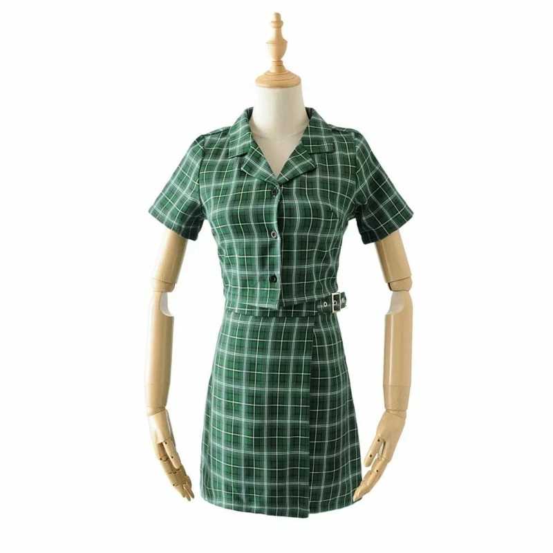Green plaid two piece set Clearance