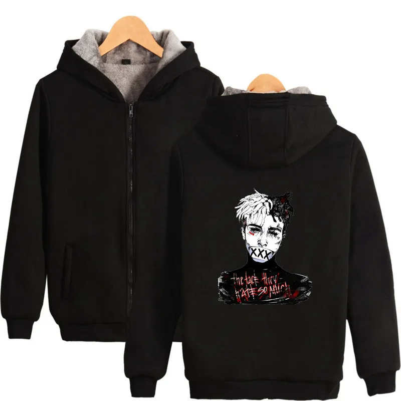 R.I.P. Xxxtentacion толстый хлопок толстовки на молнии Толстовка для мужчин женщин пальто Xxxtentacion повседневное clothes