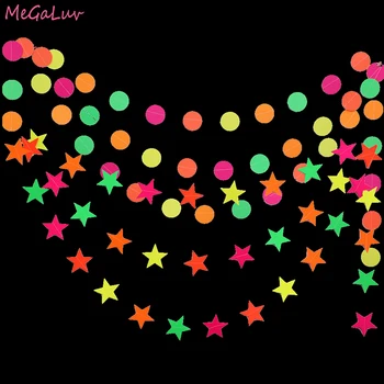 

Luminous Star Round Paper Garland Banner Glow In Dark Hanging Pendants Children Birthday Supplies Baby Room DIY Home Decoration