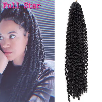 

Full Star Passion Twist Crochet Braids for Synthetic Hair 18 inch 1-9 packs Braiding Hair Hair Extensions Black Brown Blue color