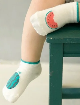 

2018 New Style Children's Socks Men And Women Baby Cute Cartoon Watermelon Pineapple Fruit Short Socks Children Colored Cotton C
