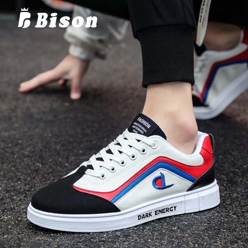 

Bison Summer Sneakers For Male Wear-Resisting Breathable Outdoor Mesh Light Sneakers Contracted Fashion Board Shoes Mens