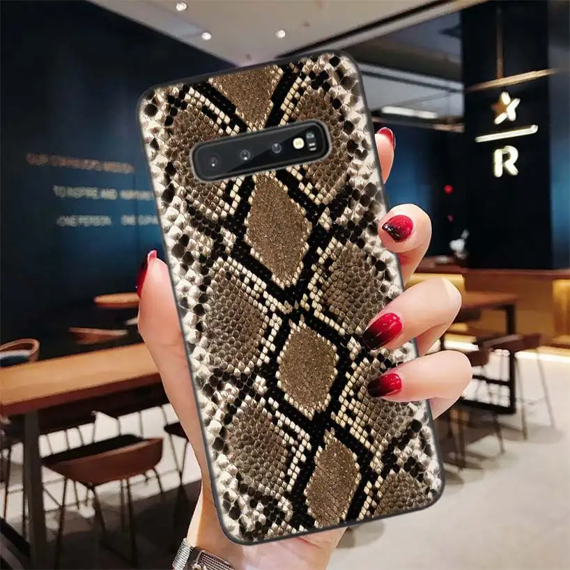 Tiger Leopard Print Panther Black Case for Samsung Galaxy S10 Lite Note 10 9 8 S9 5