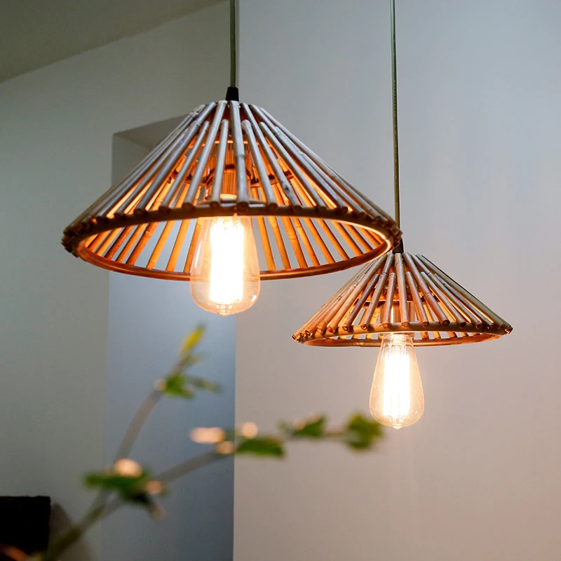 

Retro style Bamboo Pendant Light Dinning Room Suspension Lamps Bar Restaurant Study Kitchen Office Pendant Lamp 110V 220V 240V