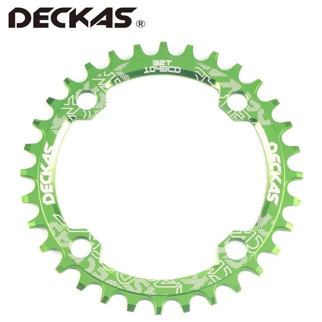 DECKAS в форме эллипса, 104BCD 32T 34T 36 т 36 38TMTB рукоятки Велосипедный спорт узкий шестерная цепь части диска с одной зубчатой передачей части диска - Цвет: green Round