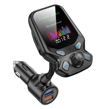 

2.4 A Usb Fm Transmitter Bluetooth Radio Transmitter Adapter Car 1.77in Color Screen Qc3.0 Quick Charge Strong Features#BL5