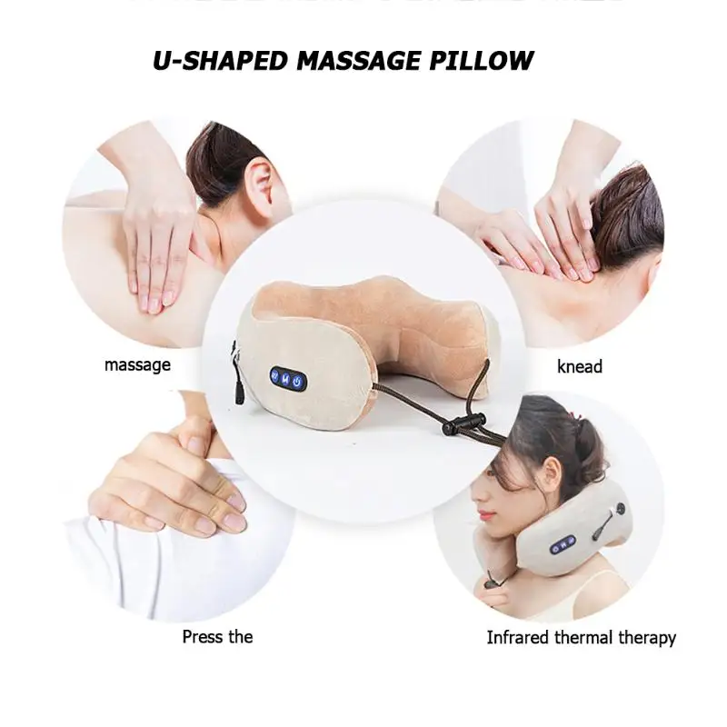 U shaped Massage Pillow Shoulder Cervical Neck Health Care Relaxation Tool 4
