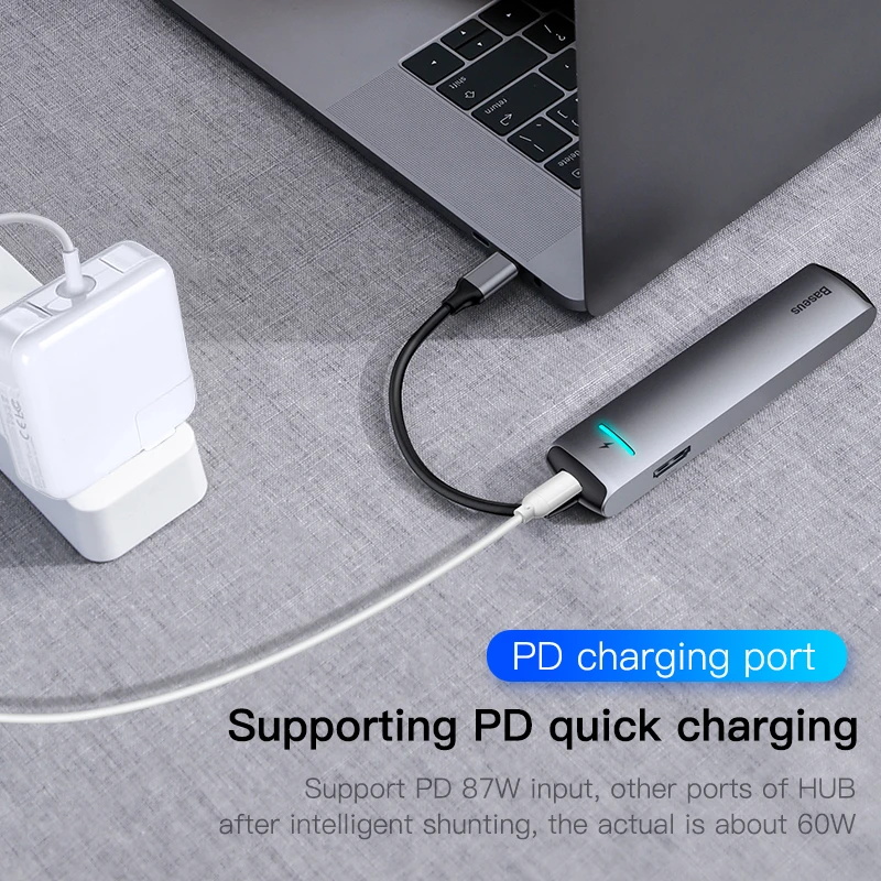 Baseus usb-хаб 3,0 USB C концентратор для MacBook Pro концентратор USB Type C RJ45 HDMI кардридер адаптер концентратор USB разветвитель компьютерные аксессуары for Mackbook Pro Air переходник USB HUB usb разветвитель