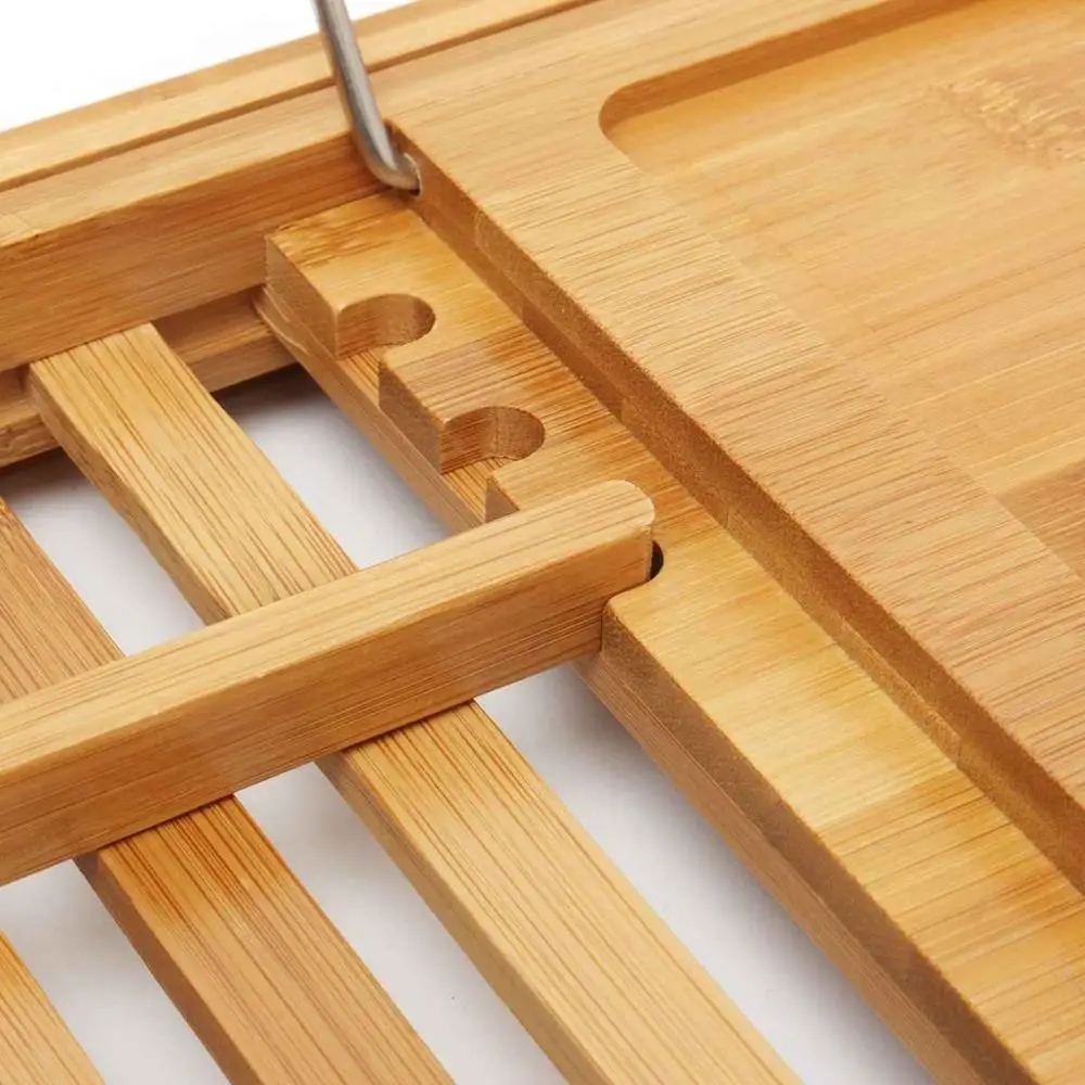 Extendable Bathroom Shelf Bathtub Shower Tray Bamboo Bath Tub Rack Towel Wine Book Holder Storage Bandeja ba&ntilde;era полка для ванно