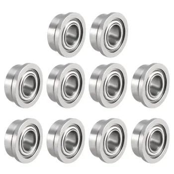 

uxcell 10pcs FR144ZZ Flange Ball 1/8" x 1/4" x 7/64" Double Metal Shielded (GCr15) Chrome Steel Bearings