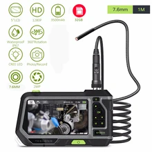 TESLONG NTS500 промышленный 7,6 мм объектив 1 м эндоскоп со змеиной линией с высоким прозрачным экраном 5 дюймов 200 Вт пикселей Водонепроницаемый эндоскоп IP67