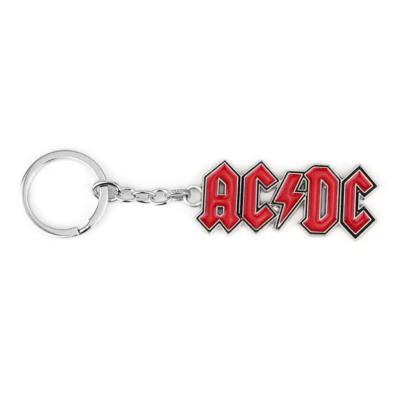 Классический рок музыкальная группа AC/DC ACDC красная буква Логотип Металлические Брелки Подвеска Бутылка открывалка брелок ювелирные аксессуары вентиляторы подарок - Цвет: K073-silver