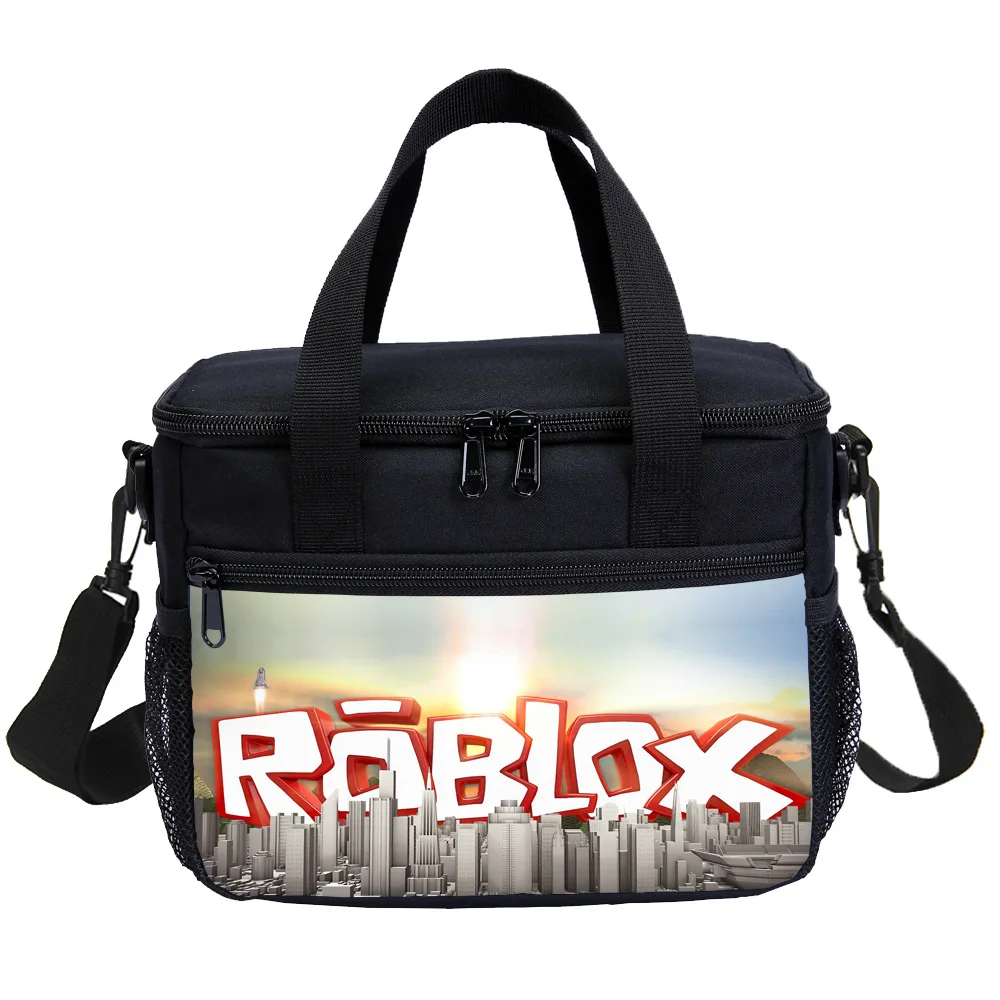F Roblox игровой дизайн Ланч-бокс сумка для ланча для женщин и детей Водонепроницаемая портативная изолированная сумка для ланча сумка для еды сумка для пикника - Цвет: F