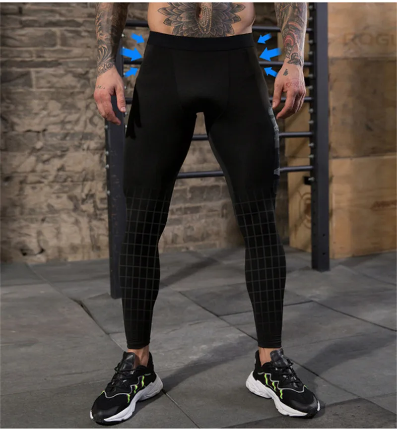 Men's Workout Pants Fitness Leggings Camoufalge Pockets Gym Compression Leg Man Bodybuilding Trousers Joggers Sweatpants