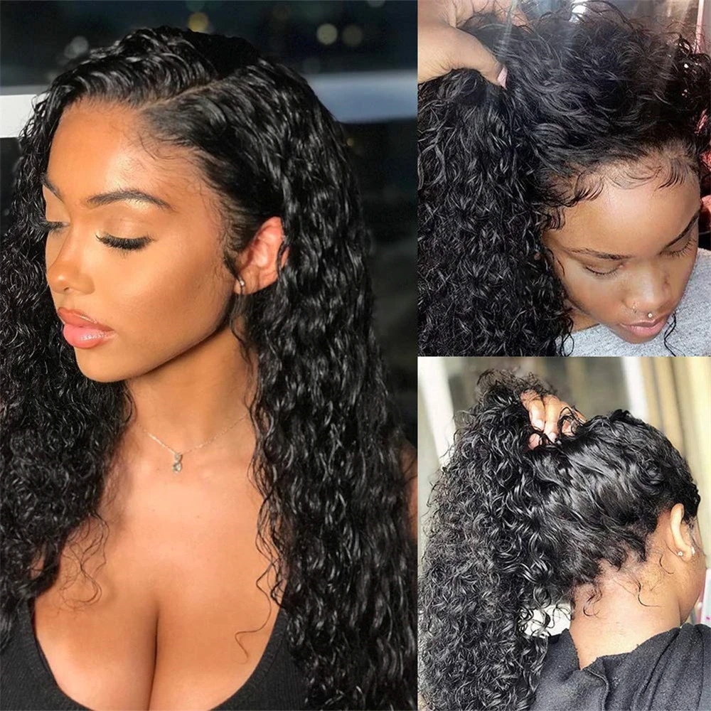 Perucas da Parte Dianteira do Laço para Preto Sintética do Laço para Mulheres com Substituição do Cabelo do Bebê Peruca do Laço Parte Livre Kinky Encaracolado Peruca Alta Tempreture 4 High Quality Apliques e perucas