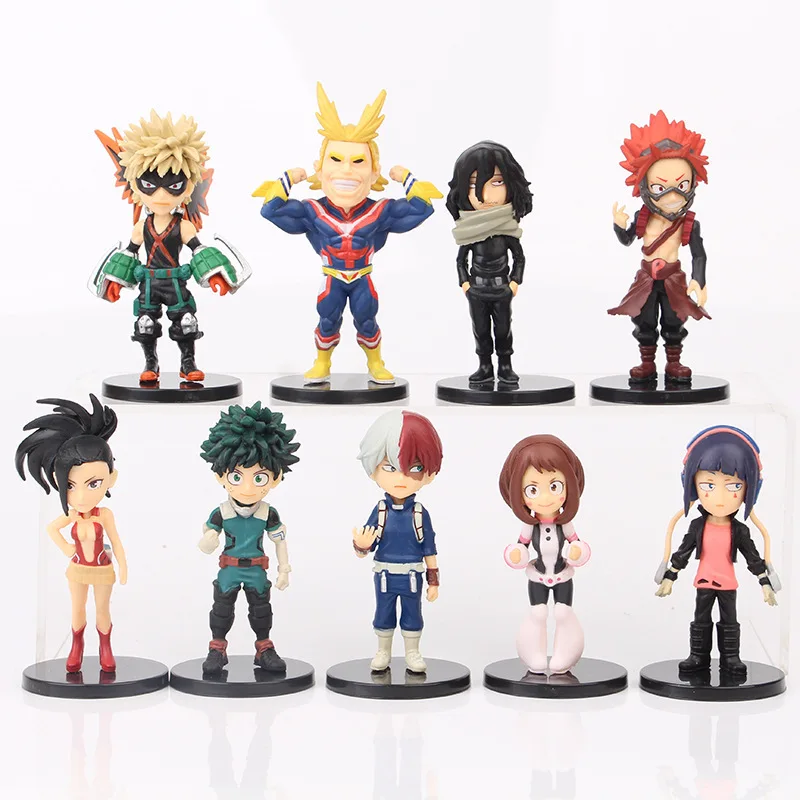 

9pcs Anime My Hero Academia deku Figure boku no hero academia All Might Figurine Todoroki Shouto Action Figure Model toy 7-8cm