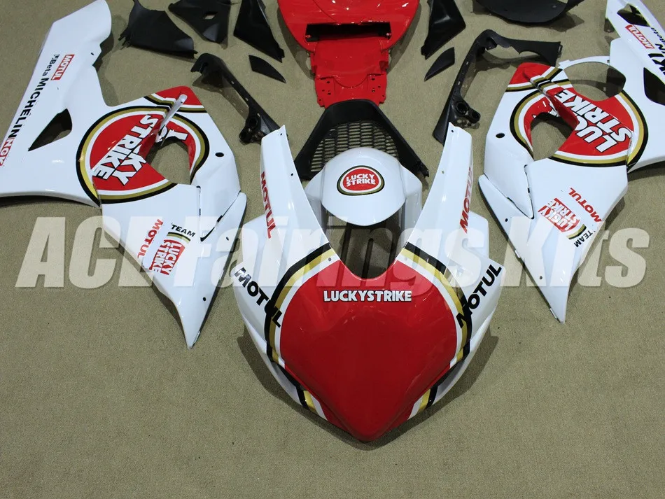 Мотоциклы полные Обтекатели подходят для Suzuki GSXR1000 K5 2005 2006 GSXR-1000 05 06 ABS пластик инъекции белый красный lucky racing