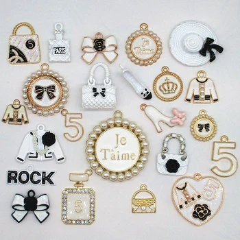 

10pcs/set White Lipstick Perfume Lip Dress Enamel Package Shoes For Women DIY Charms 23 styles optional XL397