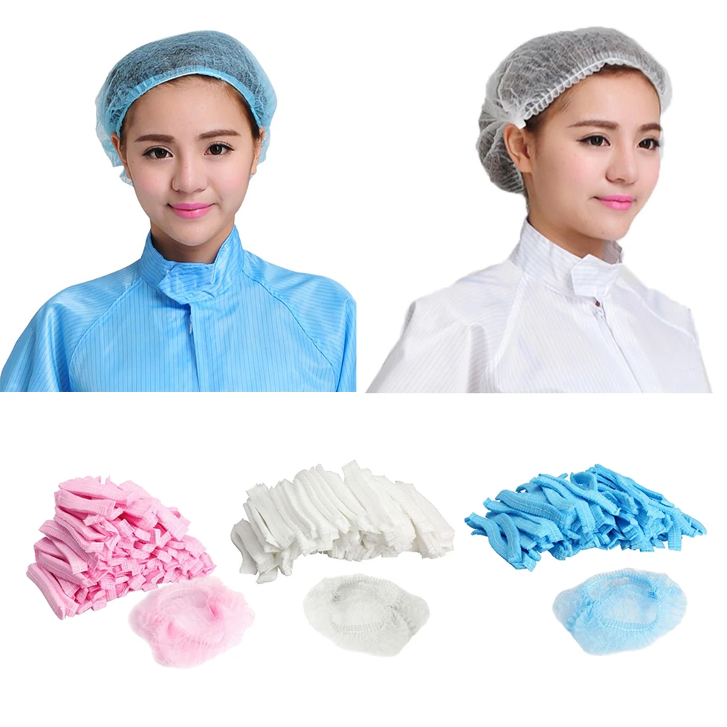 100 Pcs Disposable Hair Head Covers Net 