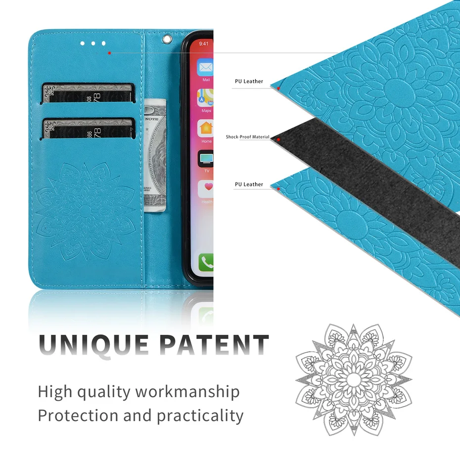 Чехол-бумажник с объемным цветочным рисунком для Iphone 6, 6 S, 6G plus, чехол-книжка для мобильного телефона Apple, IPHONE 6 Plus, кожаный чехол-книжка на