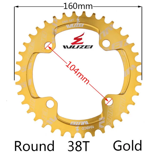 Gold 36T Round Одна узкая ширина система скорости Crown 104 Bcd 1 Rodada 38 36 34 32 T Mtb 9 10 11 S 1*11 крест кольцо - Цвет: Gold 36T Round