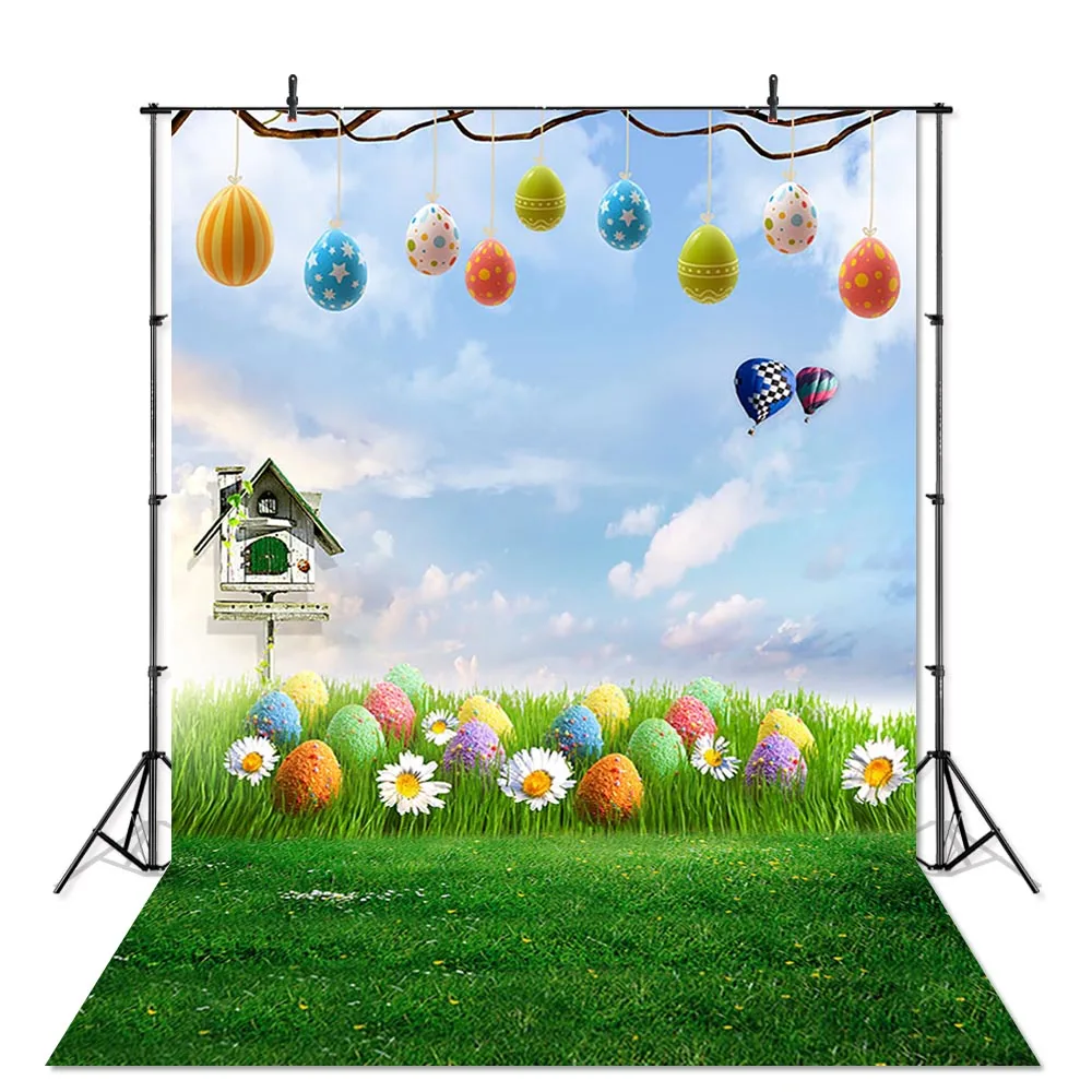 Yeele-Easter-Backdrop 6x4ft Easter Photography Background Eggs Grassland Bow Photo Backdrops Pictures Studio Props Wallpaper