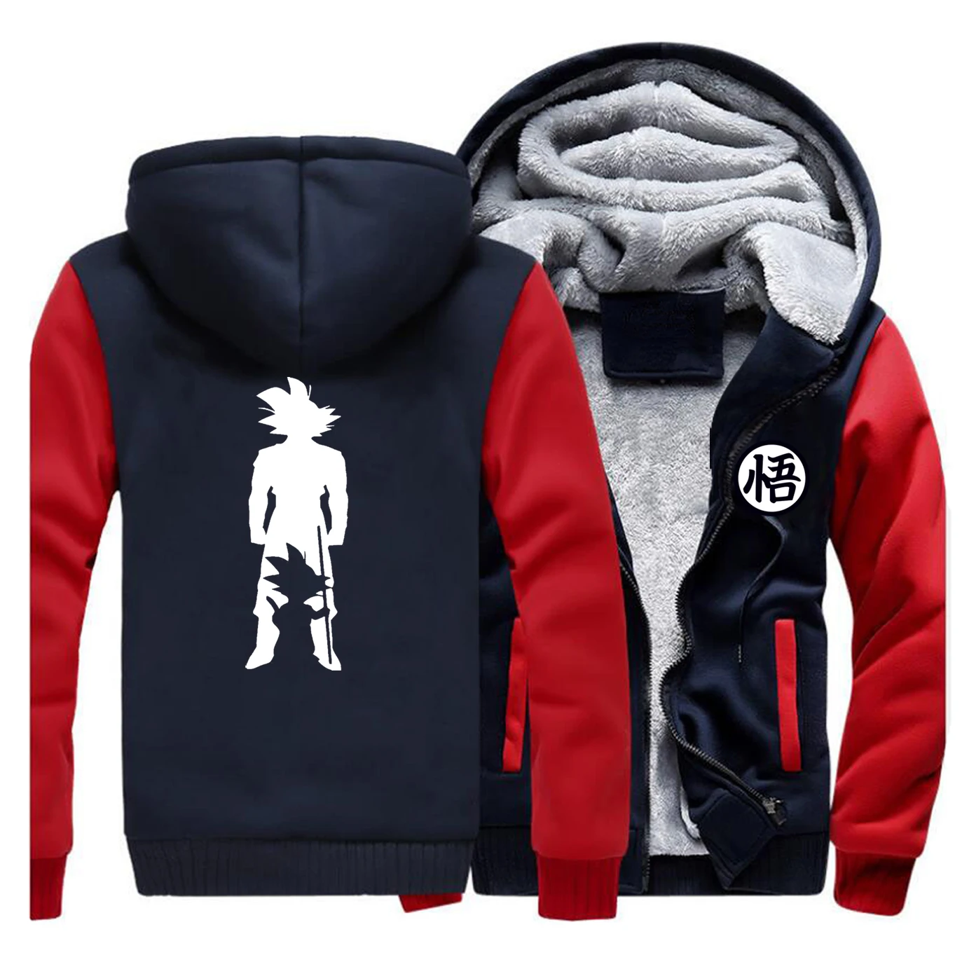 Red Dark Blue 5 Плотные толстовки с принтом Гоку Драконий жемчуг Брендовое Пальто Harajuku уличная мода толстовки с капюшоном Флисовая теплая толстовка - Цвет: Red Dark Blue 5