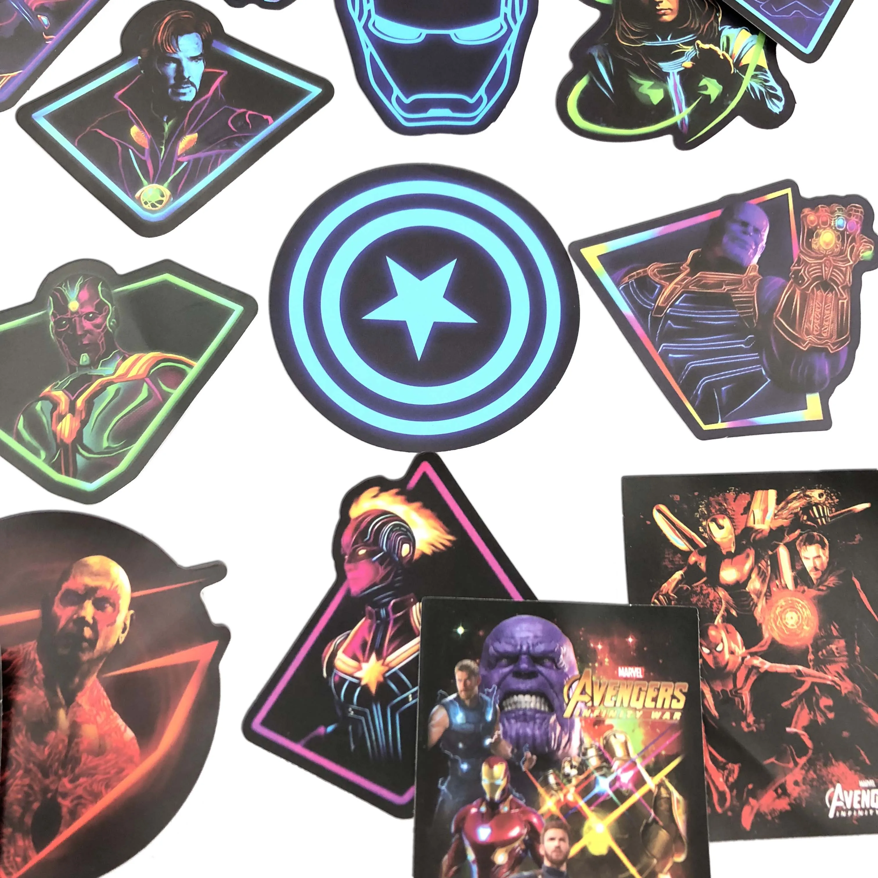 49 шт Marvel наклейки "Мстители" наборы мультфильм аниме наклейка для ноутбука холодильник телефон гитара супер наклейки герои упаковка