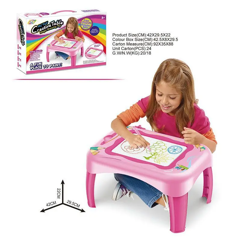 

Children'S Educational Multi-functional Painted Tables And Chairs Magnetic Learning Writing Desk Early Education Painted Table H