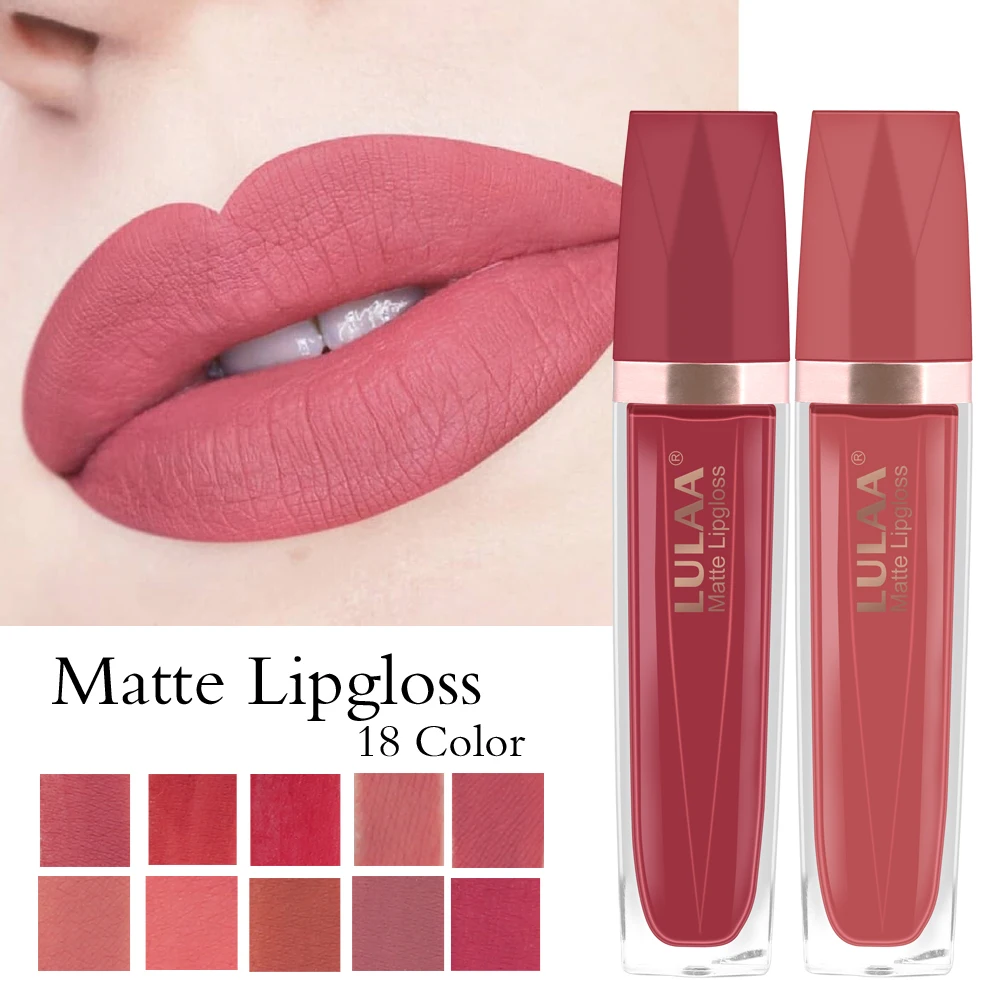 

Matte Matte Lip Makeup Waterproof Women Nude Lip Gloss Long Lasting Lip Tint Red Liquid Lipstick Moisturizing Lipgloss Cosmetics