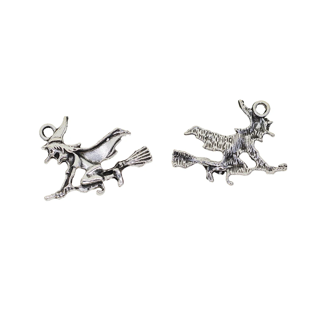 20Pcs Craft Supplies Halloween Flying Witch DIY Jewelry Making Charms Pendants Accessory For DIY Necklace Bracelet