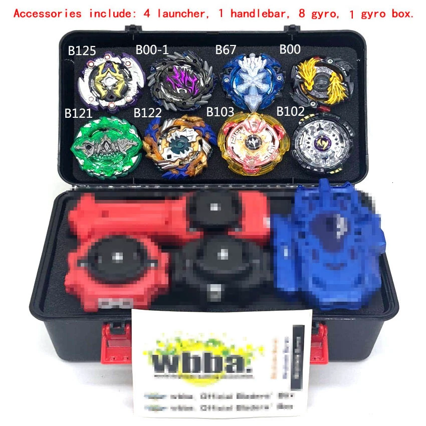 B148 Beyblade Burst Bey Blade игрушка металлическая Funsion Bayblade набор коробка для хранения с ручкой пусковая пластиковая коробка игрушки для детей - Цвет: 8pcs launcher box