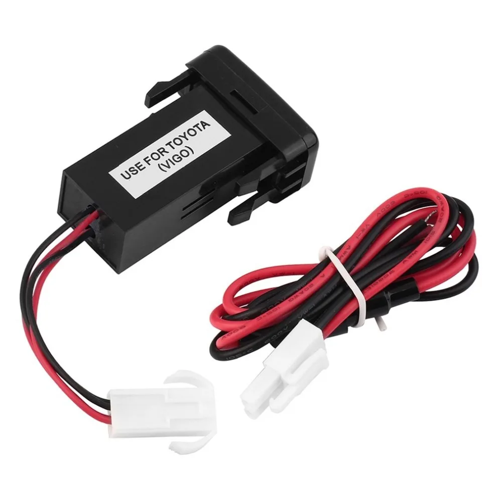 Для TOYOTA VIGO 12 В Портативный двойной USB зарядное устройство розетка приборная панель зарядное устройство для сотового телефона аудио адаптер Специальный дизайн для TOYOTA VIGO