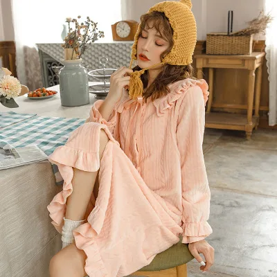 Korean Casual Pregnancy Nurse Wear Dress Clothing Maternity Breast Feeding Dresses Pregnant Women Nursing Sleepwear Clothes
