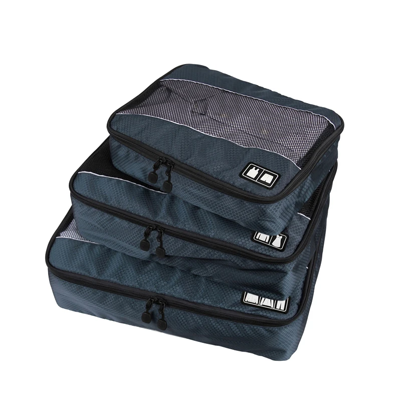 

3Pcs/Set Packing Organizers Folding Travel Portable Sorting Cube Durable Clothes Packing System Wholesale Zip Accessories Items