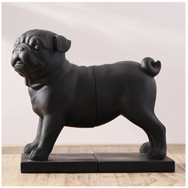 Pug Мопса Собака Такса скульптура собаки Милая статуя животного книга конец стола кусок украшения дома аксессуары в скандинавском стиле декор для дома - Цвет: Pug
