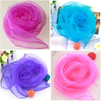 

2020 New Kindergarten Performance Dance Performance Small Silk Scarf Candy Color Solid Color Gauze Towel