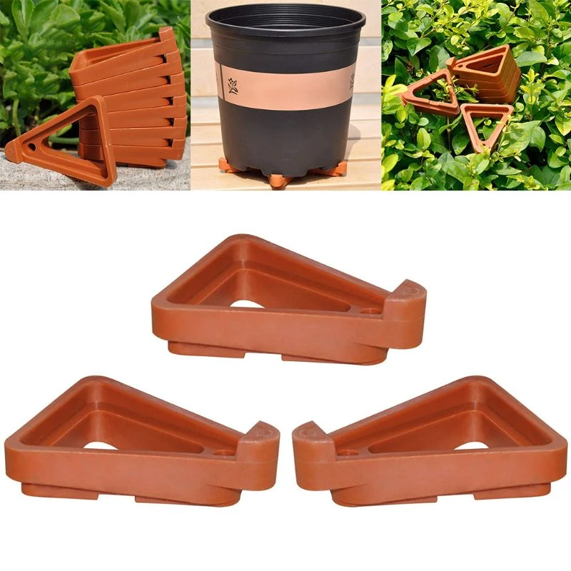 Triangle Flower Pot Stand, 12 Pieces Invisible Feet, Plastic End Suitable For Indoor And Outdoor