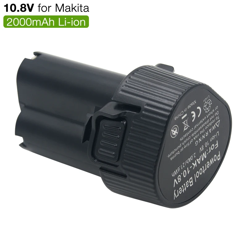 Herramientas Eléctricas de iones de litio de 10,8 V y 2000mAh, batería recargable para Makita BL1013, TD090D, DF030D, CL100D, taladro, destornillador, baterías
