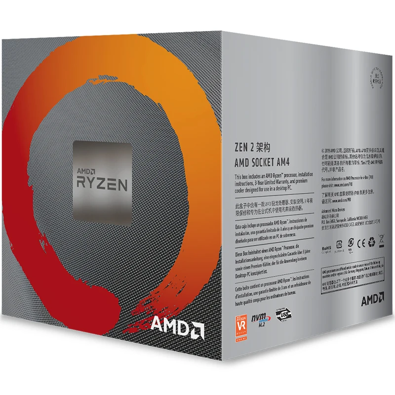 Процессор AMD Ryzen 7 3700X R7 3700X3,6 GHz Восьмиядерный синтеидальный процессор 7NM L3 = 32M 100-000000071 Socket AM4 и с вентилятором