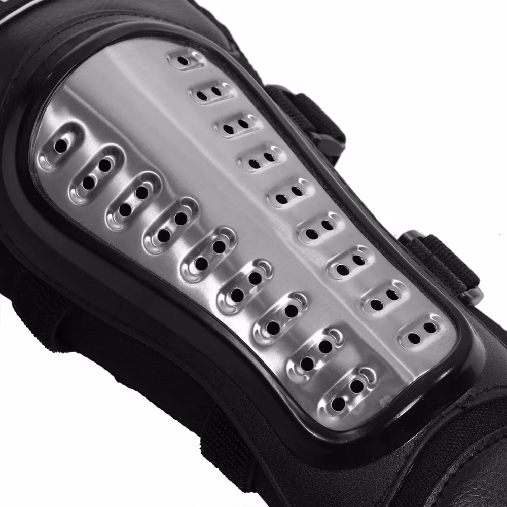 1Pair Stainless Steel Motorcycle Motocross ATV Adults Knee Pads Shin Guard Protective Armor Set Protector Guards Car Accessories