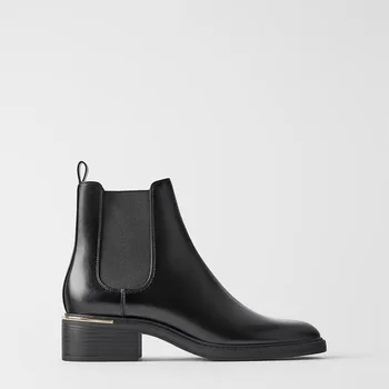 

AAR 2020 Autumn and Winter Internet Celebrities New Style Women's Shoes Heel Flat Chelsea Ankle Boots for Women