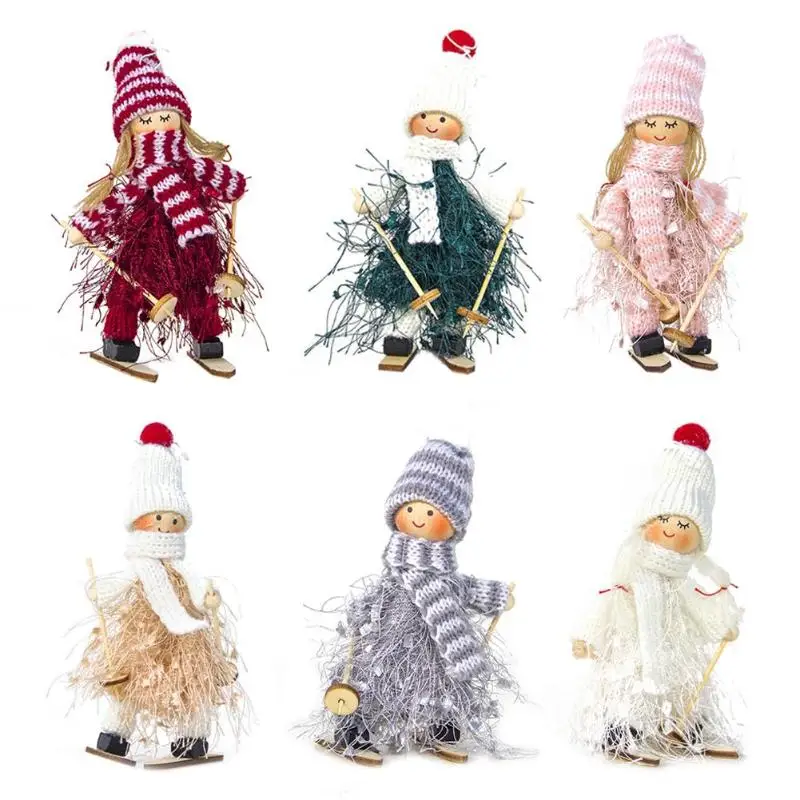 Горячая Распродажа, украшение в виде куклы ангела, износостойкие, для катания на лыжах, кукла ангела, с кисточками, для рождественской елки, украшения для нового года, домашний декор