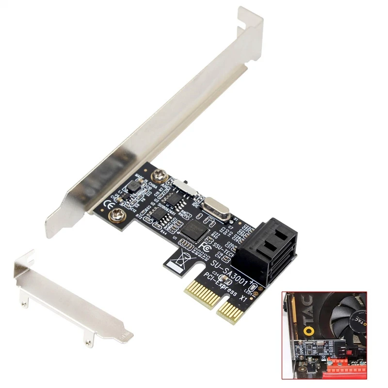 Pci-E к Sata3.0 2 порта Плата расширения мини Pcie к Sata 3,0 интерфейс адаптера преобразования для Ssd загрузки системы Riser контроллер для